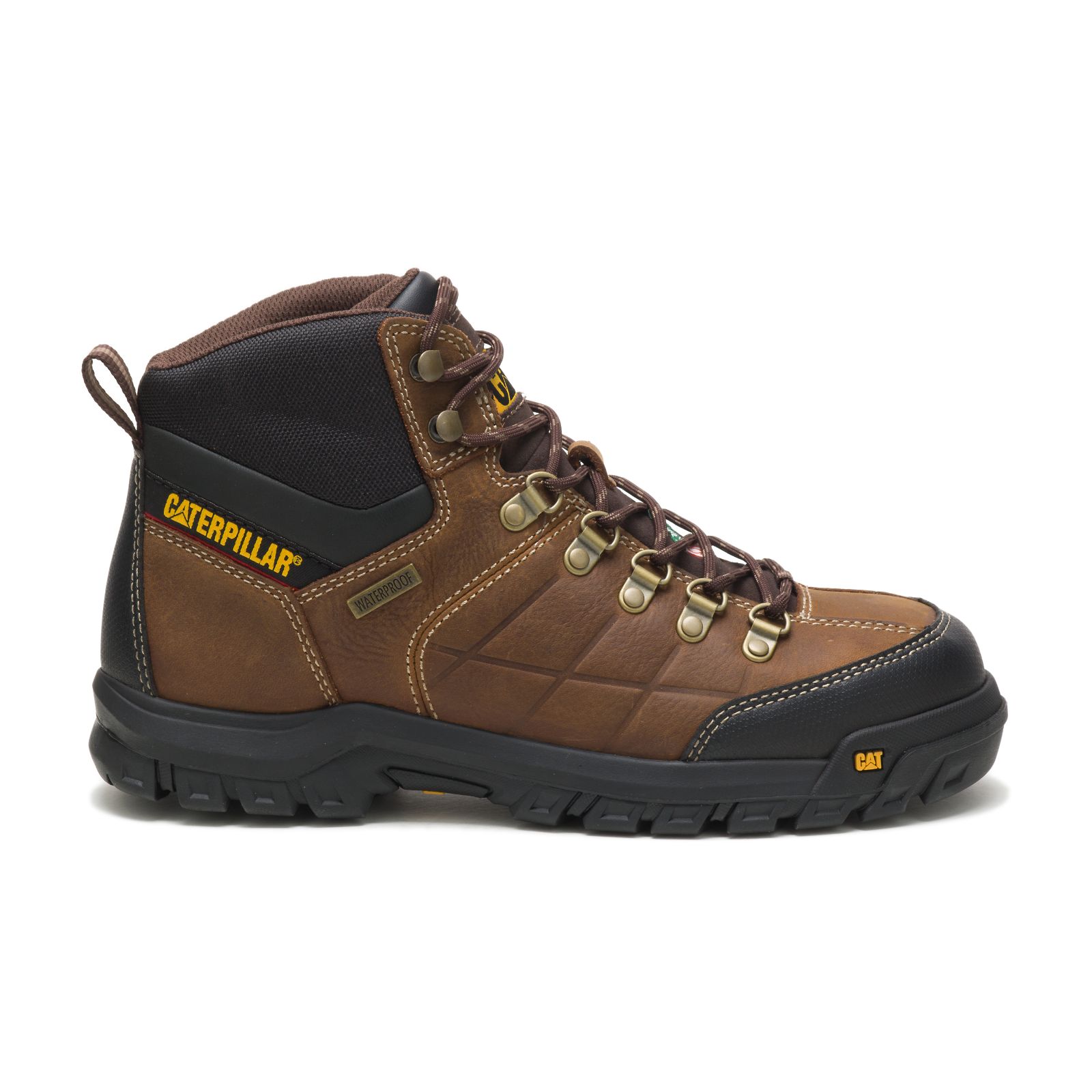 Caterpillar Men's Threshold Waterproof Steel Toe Csa Work Boots Brown CAT-81354